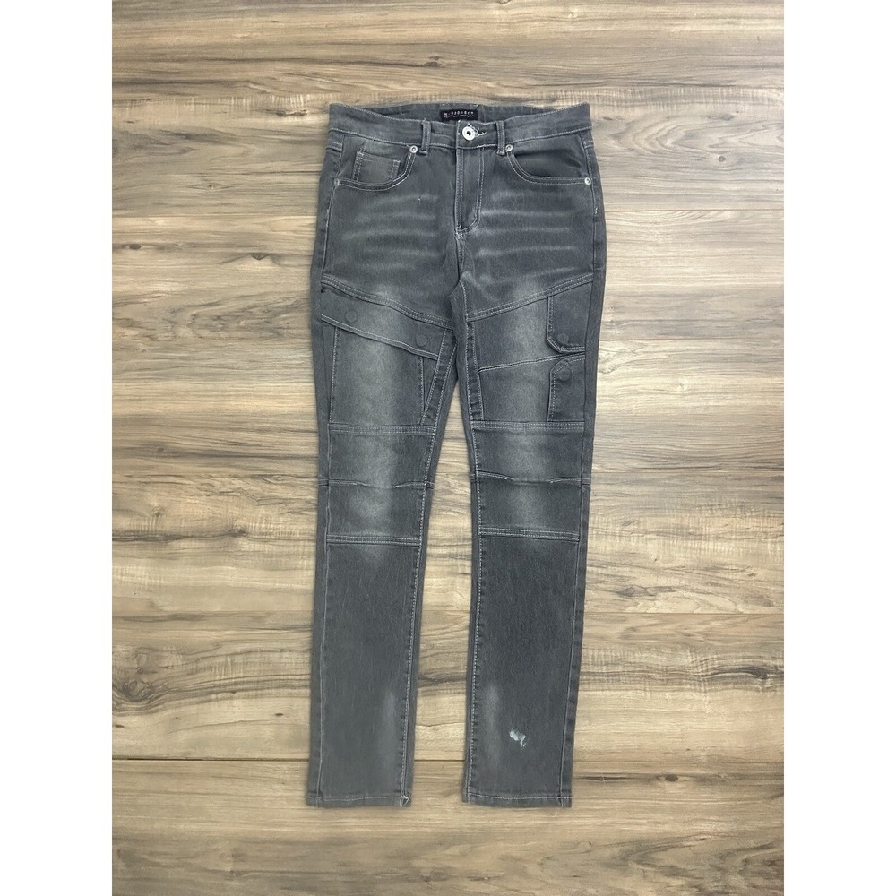 M. Society Jean's Men's Size 32x30 Skinny Jeans Gray Politically‎ Incorrect